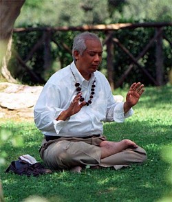 Choa Kok Sui m&eacute;ditant sur les C&oelig;urs Jumeaux